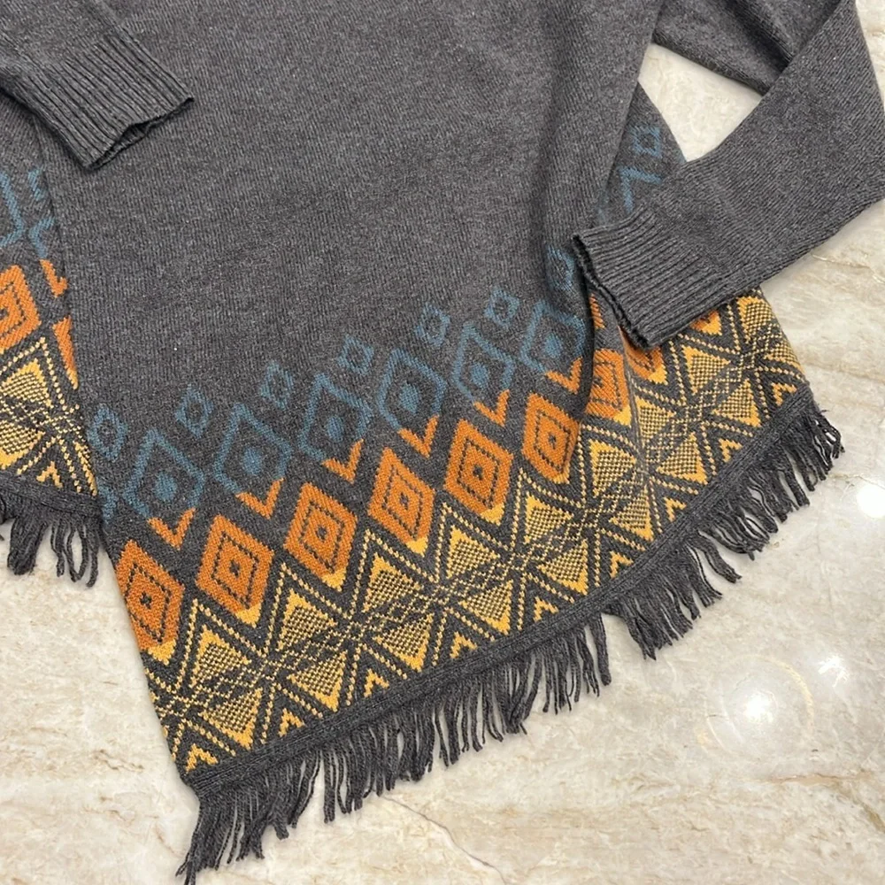 Woolrich | Open Font Wool‎ Blend Waterfall Cardigan | Grey & Yellow| Small
